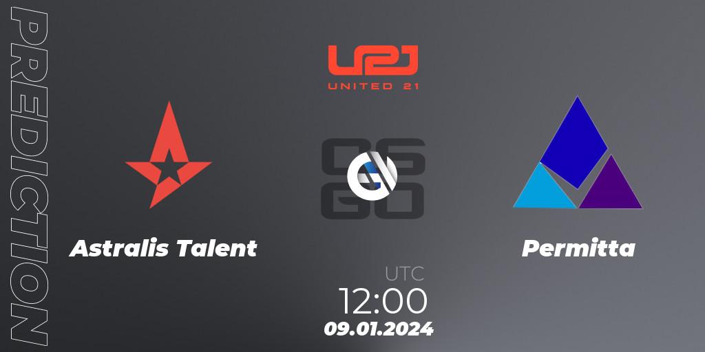 Astralis Talent vs Permitta: Match Prediction. 09.01.2024 at 12:30, Counter-Strike (CS2), United21 Season 10