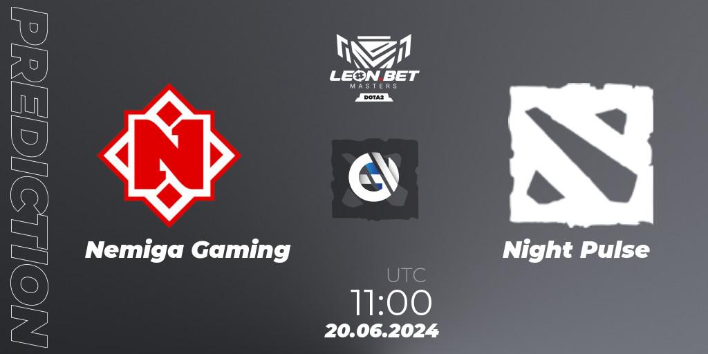 Nemiga Gaming vs Night Pulse: Match Prediction. 20.06.2024 at 11:00, Dota 2, Leon Masters #1