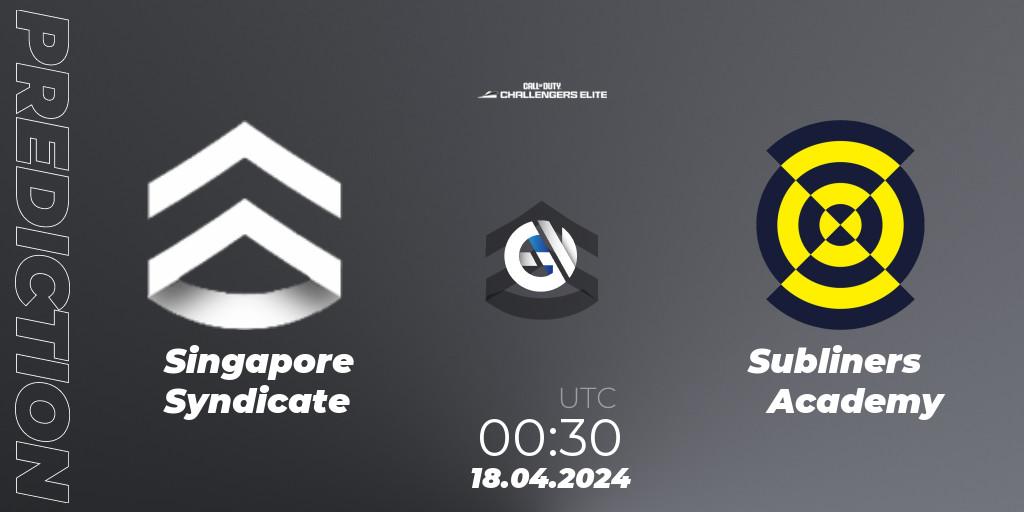 Singapore Syndicate vs Subliners Academy: Match Prediction. 17.04.2024 at 23:30, Call of Duty, Call of Duty Challengers 2024 - Elite 2: NA