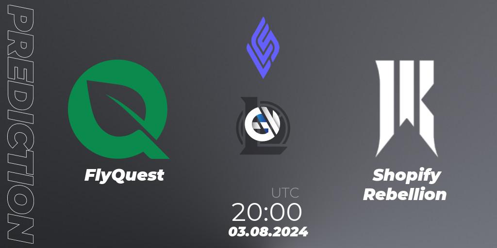 FlyQuest vs Shopify Rebellion: Match Prediction. 03.08.2024 at 20:00, LoL, LCS Summer 2024 - Group Stage
