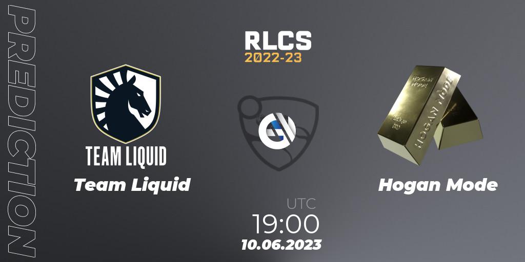 Team Liquid vs Hogan Mode: Match Prediction. 10.06.2023 at 19:00, Rocket League, RLCS 2022-23 - Spring: Europe Regional 3 - Spring Invitational