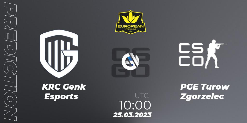 KRC Genk Esports vs PGE Turow Zgorzelec: Match Prediction. 25.03.23, CS2 (CS:GO), European Pro League Season 7: Division 2