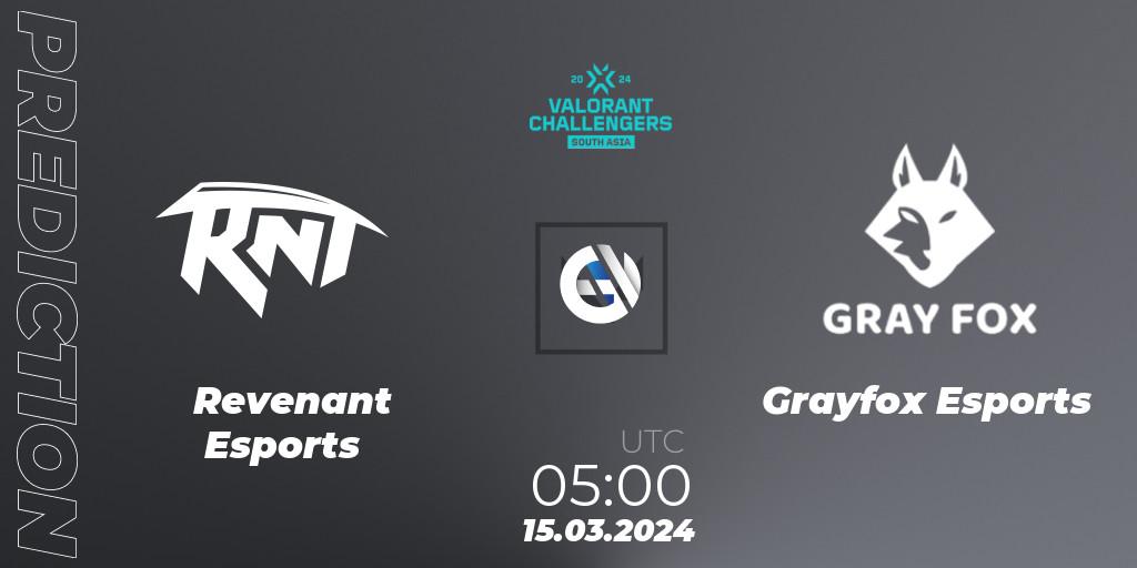 Revenant Esports vs Grayfox Esports: Match Prediction. 15.03.24, VALORANT, VALORANT Challengers 2024: South Asia Split 1 - Cup 1