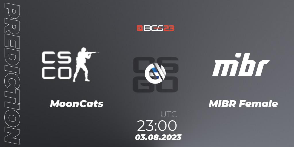 MoonCats vs MIBR Female: Match Prediction. 03.08.2023 at 23:00, Counter-Strike (CS2), BGS Esports 2023 Female: Online Stage