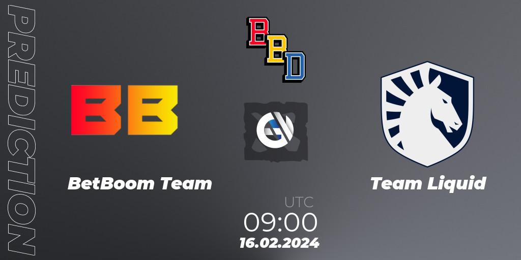 BetBoom Team vs Team Liquid: Match Prediction. 16.02.2024 at 08:32, Dota 2, BetBoom Dacha Dubai 2024