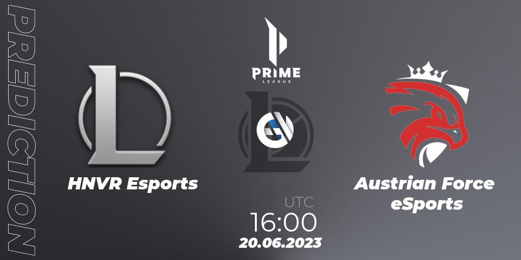 HNVR Esports vs Austrian Force eSports: Match Prediction. 20.06.2023 at 16:00, LoL, Prime League 2nd Division Summer 2023