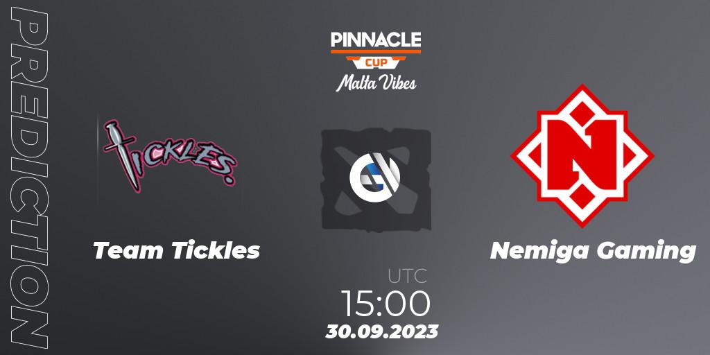 Team Tickles vs Nemiga Gaming: Match Prediction. 30.09.2023 at 09:00, Dota 2, Pinnacle Cup: Malta Vibes #4