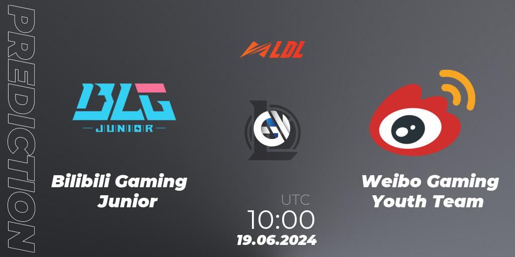 Bilibili Gaming Junior vs Weibo Gaming Youth Team: Match Prediction. 19.06.2024 at 10:00, LoL, LDL 2024 - Stage 3