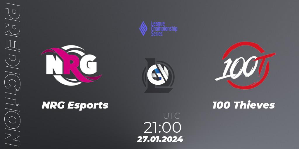 NRG Esports vs 100 Thieves: Match Prediction. 27.01.2024 at 21:00, LoL, LCS Spring 2024 - Group Stage