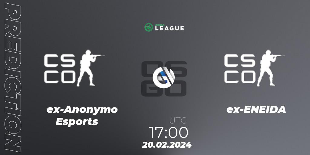 ex-Anonymo Esports vs ex-ENEIDA: Match Prediction. 20.02.2024 at 17:00, Counter-Strike (CS2), ESEA Season 48: Advanced Division - Europe