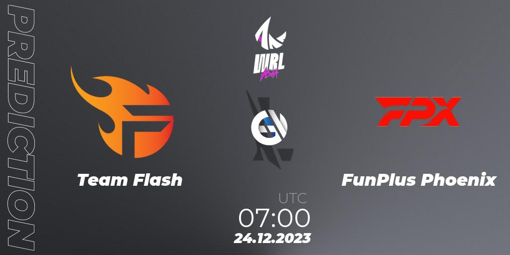 Team Flash vs FunPlus Phoenix: Match Prediction. 24.12.23, Wild Rift, WRL Asia 2023 - Season 2 - Regular Season