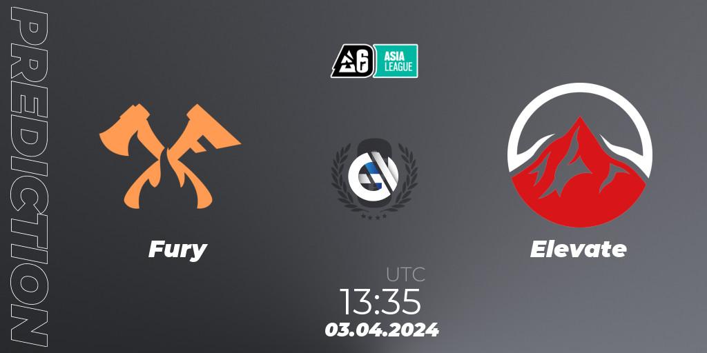 Fury vs Elevate: Match Prediction. 03.04.24, Rainbow Six, Asia League 2024 - Stage 1