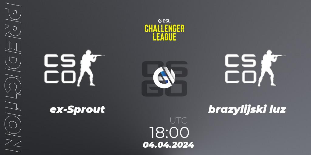 ex-Sprout vs brazylijski luz: Match Prediction. 04.04.24, CS2 (CS:GO), ESL Challenger League Season 47: Europe