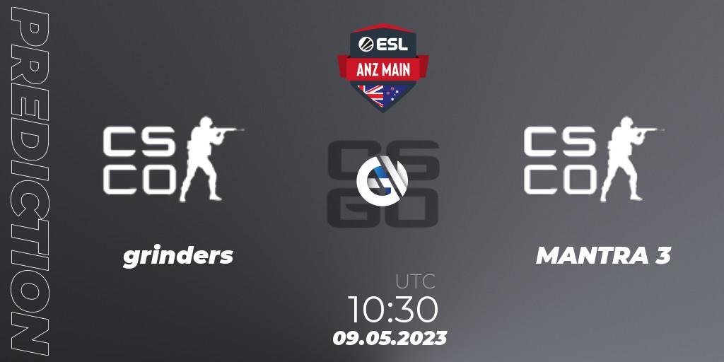 grinders vs MANTRA 3: Match Prediction. 09.05.2023 at 10:30, Counter-Strike (CS2), ESL ANZ Main Season 16