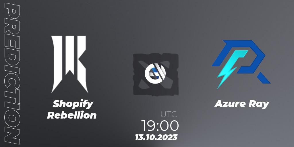 Shopify Rebellion vs Azure Ray: Match Prediction. 13.10.2023 at 19:15, Dota 2, The International 2023 - Group Stage