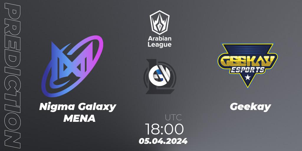 Nigma Galaxy MENA vs Geekay: Match Prediction. 05.04.24, LoL, Arabian League Spring 2024