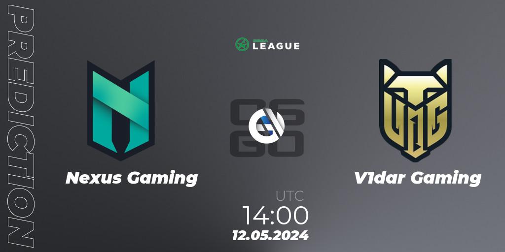 Nexus Gaming vs V1dar Gaming: Match Prediction. 12.05.2024 at 14:00, Counter-Strike (CS2), ESEA Season 49: Advanced Division - Europe