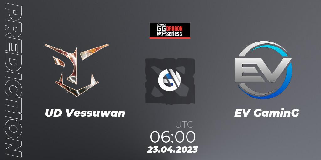 UD Vessuwan vs EV GaminG: Match Prediction. 23.04.2023 at 06:10, Dota 2, GGWP Dragon Series 2