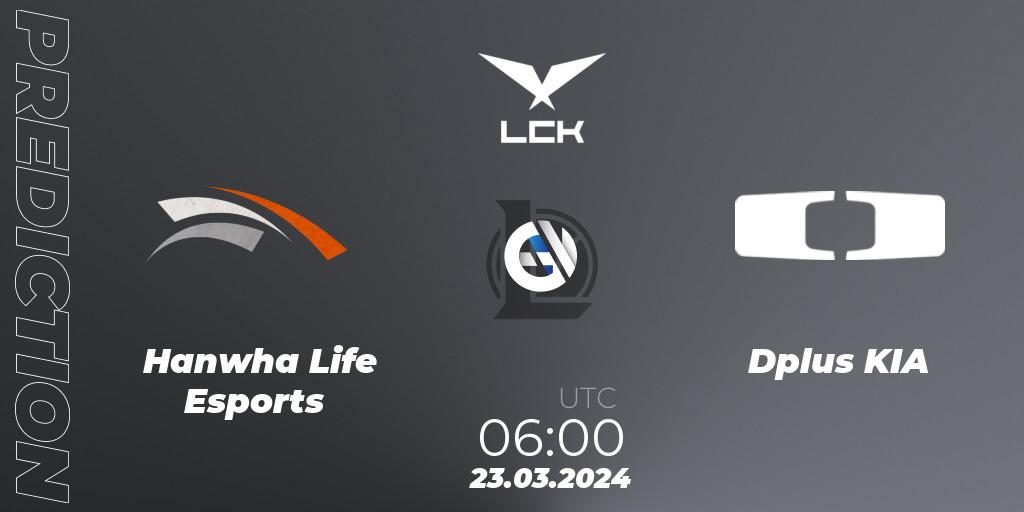Hanwha Life Esports vs Dplus KIA: Match Prediction. 23.03.24, LoL, LCK Spring 2024 - Group Stage