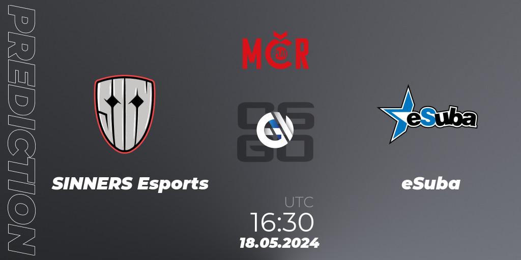 SINNERS Esports vs eSuba: Match Prediction. 18.05.2024 at 16:30, Counter-Strike (CS2), Tipsport Cup Spring 2024: Online Stage