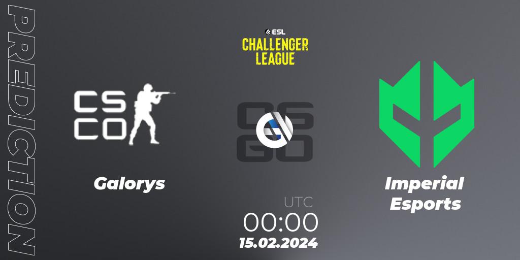 Galorys vs Imperial Esports: Match Prediction. 16.02.2024 at 18:15, Counter-Strike (CS2), ESL Challenger League Season 47: South America