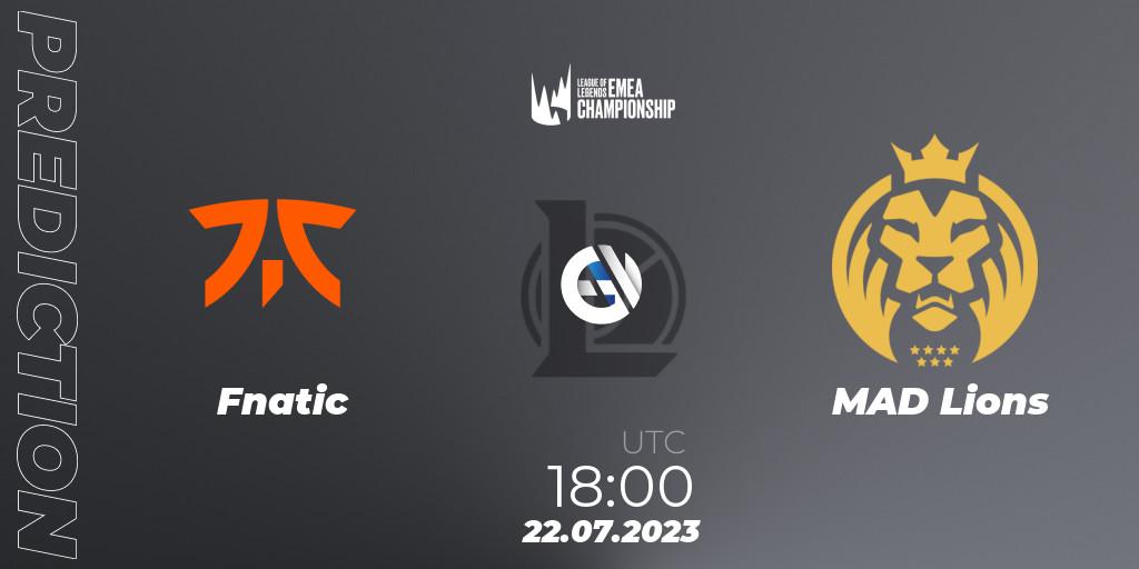 Fnatic vs MAD Lions: Match Prediction. 22.07.23, LoL, LEC Summer 2023 - Group Stage