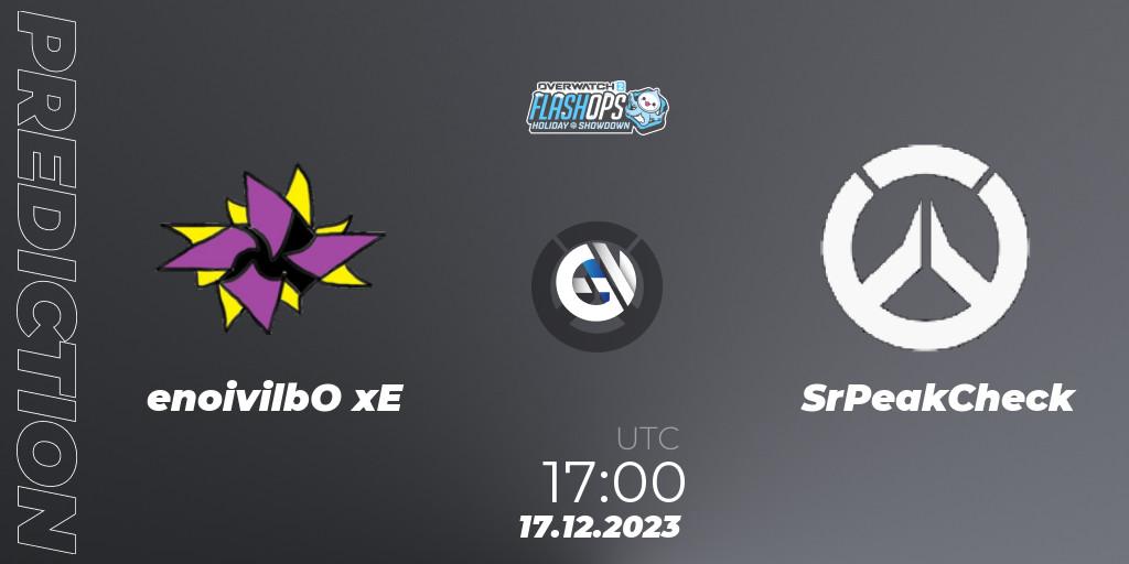 enoivilbO xE vs SrPeakCheck: Match Prediction. 17.12.2023 at 17:00, Overwatch, Flash Ops Holiday Showdown - EMEA