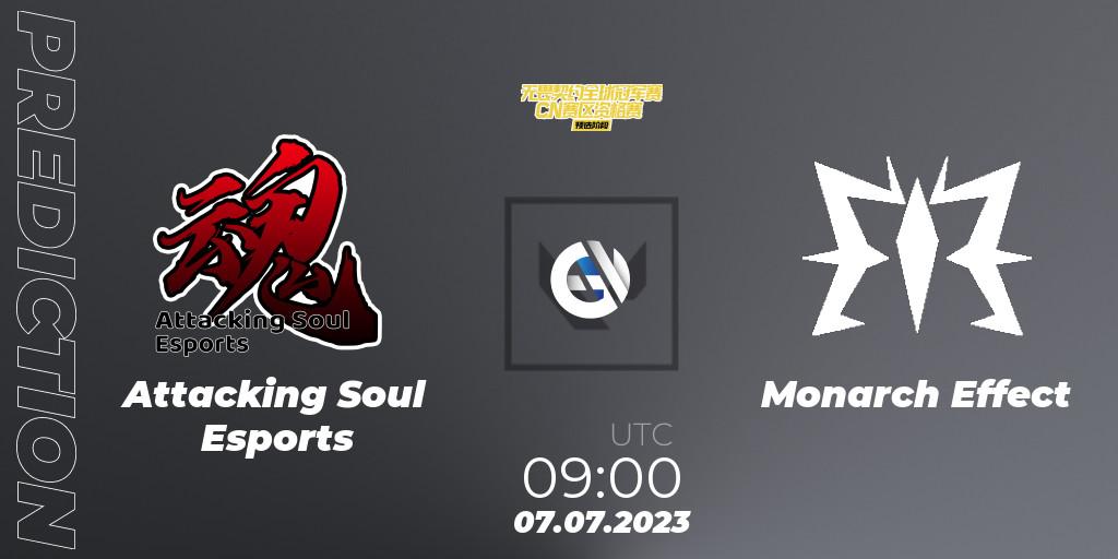 Attacking Soul Esports vs Monarch Effect: Match Prediction. 07.07.2023 at 09:00, VALORANT, VALORANT Champions Tour 2023: China Qualifier