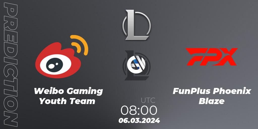 Weibo Gaming Youth Team vs FunPlus Phoenix Blaze: Match Prediction. 06.03.24, LoL, LDL 2024 - Stage 1