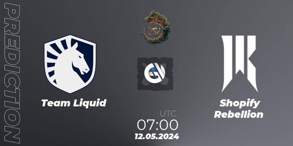 Team Liquid vs Shopify Rebellion: Match Prediction. 12.05.24, Dota 2, PGL Wallachia Season 1 - Group Stage