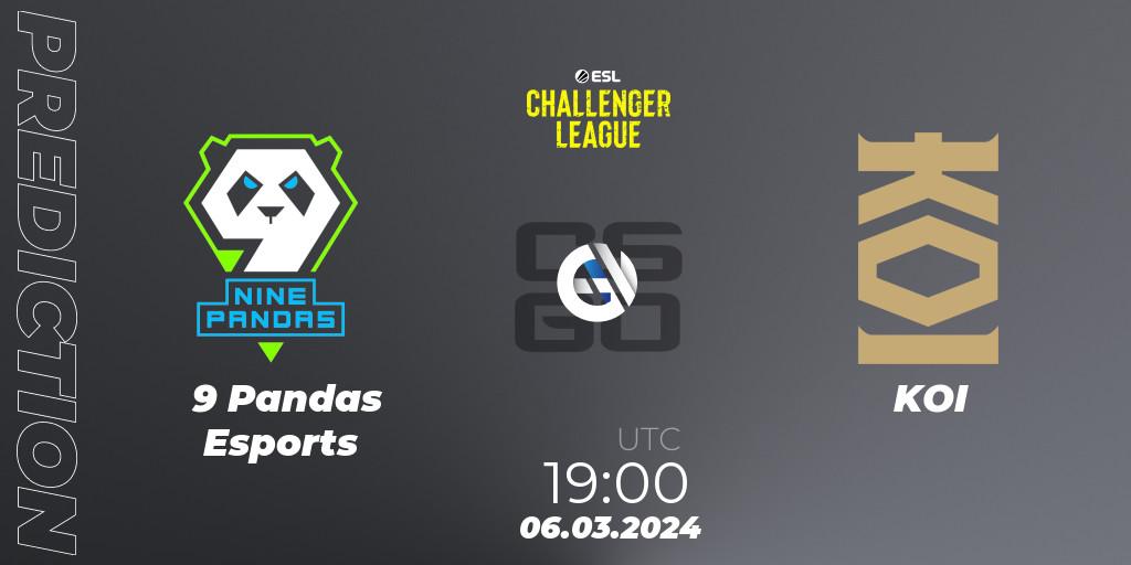 9 Pandas Esports vs KOI: Match Prediction. 06.03.2024 at 19:00, Counter-Strike (CS2), ESL Challenger League Season 47: Europe