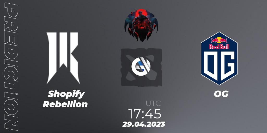 Shopify Rebellion vs OG: Match Prediction. 29.04.2023 at 18:05, Dota 2, The Berlin Major 2023 ESL - Group Stage