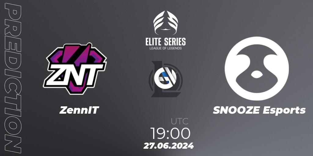 ZennIT vs SNOOZE Esports: Match Prediction. 27.06.2024 at 19:00, LoL, Elite Series Summer 2024