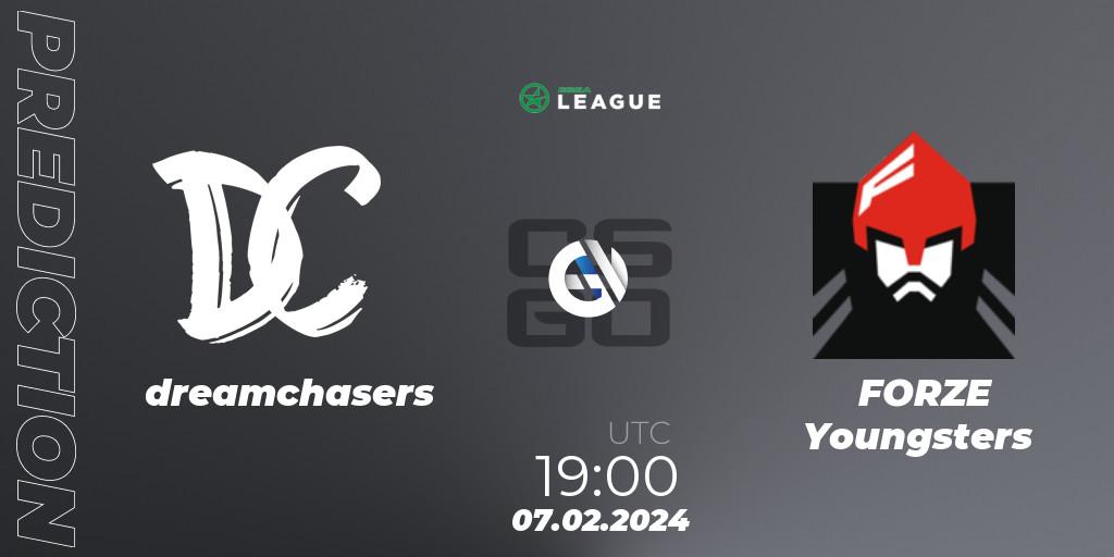 dreamchasers vs FORZE Youngsters: Match Prediction. 07.02.2024 at 19:00, Counter-Strike (CS2), ESEA Season 48: Advanced Division - Europe
