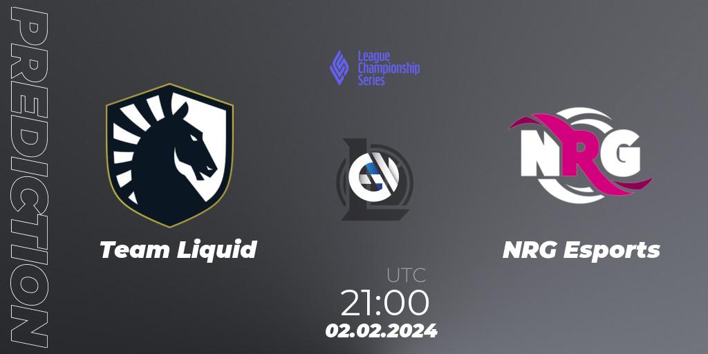 Team Liquid vs NRG Esports: Match Prediction. 02.02.2024 at 22:00, LoL, LCS Spring 2024 - Group Stage
