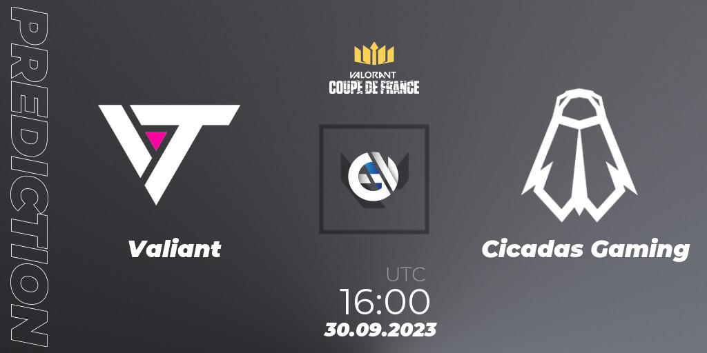Valiant vs Cicadas Gaming: Match Prediction. 30.09.2023 at 16:00, VALORANT, VCL France: Revolution - Coupe De France 2023