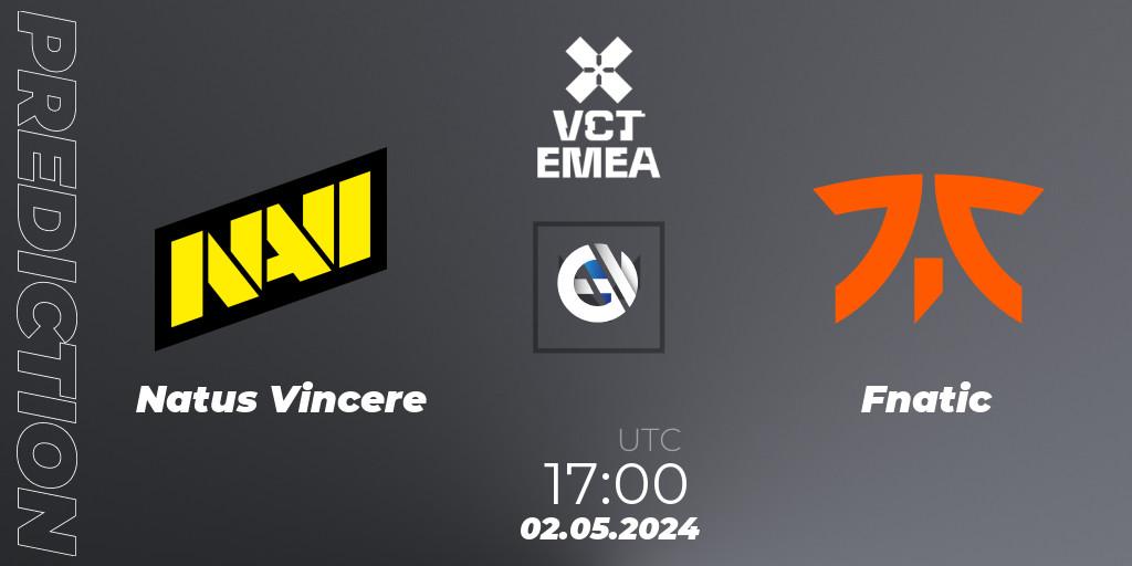 Natus Vincere vs Fnatic: Match Prediction. 02.05.24, VALORANT, VALORANT Champions Tour 2024: EMEA League - Stage 1 - Group Stage