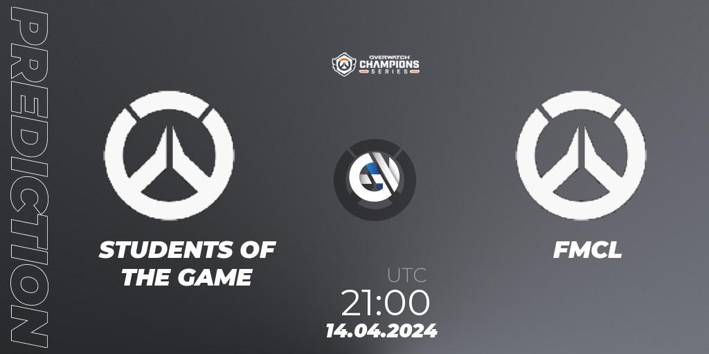 STUDENTS OF THE GAME vs FMCL: Match Prediction. 14.04.2024 at 21:00, Overwatch, Overwatch Champions Series 2024 - North America Stage 2 Group Stage