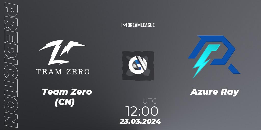 Team Zero (CN) vs Azure Ray: Match Prediction. 23.03.2024 at 12:20, Dota 2, DreamLeague Season 23: China Closed Qualifier