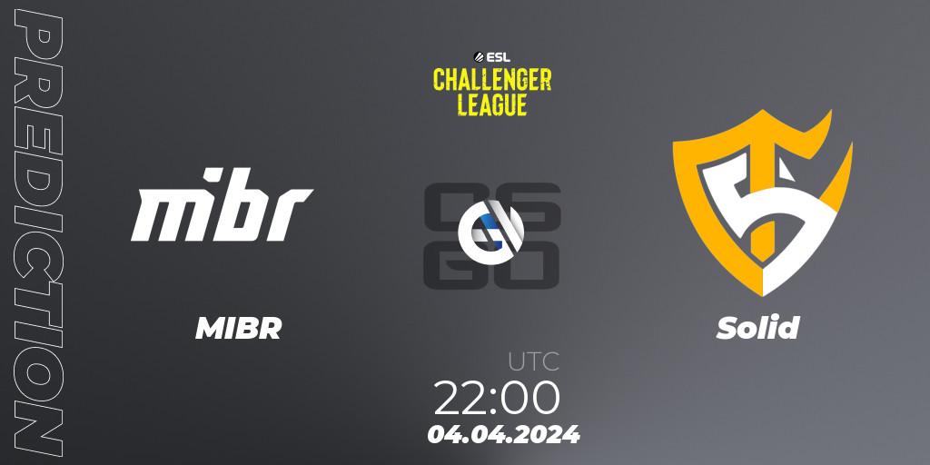 MIBR vs Solid: Match Prediction. 04.04.2024 at 22:00, Counter-Strike (CS2), ESL Challenger League Season 47: South America