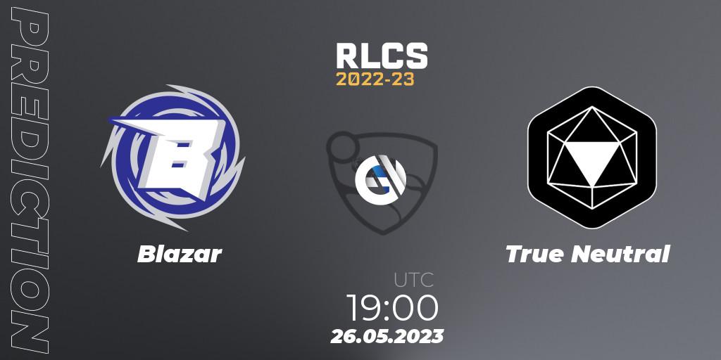 Blazar vs True Neutral: Match Prediction. 26.05.2023 at 19:00, Rocket League, RLCS 2022-23 - Spring: South America Regional 2 - Spring Cup