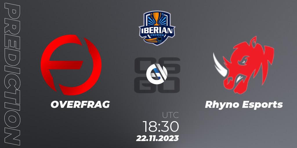 OVERFRAG vs Rhyno Esports: Match Prediction. 22.11.2023 at 19:30, Counter-Strike (CS2), Dogmination Iberian Premier 2023: Online Stage