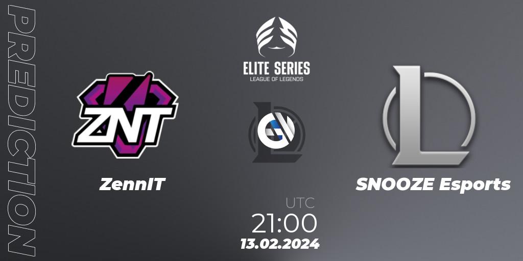ZennIT vs SNOOZE Esports: Match Prediction. 13.02.24, LoL, Elite Series Spring 2024