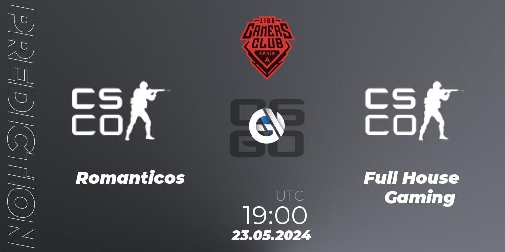 Romanticos vs Full House Gaming: Match Prediction. 23.05.2024 at 19:00, Counter-Strike (CS2), Gamers Club Liga Série A: May 2024