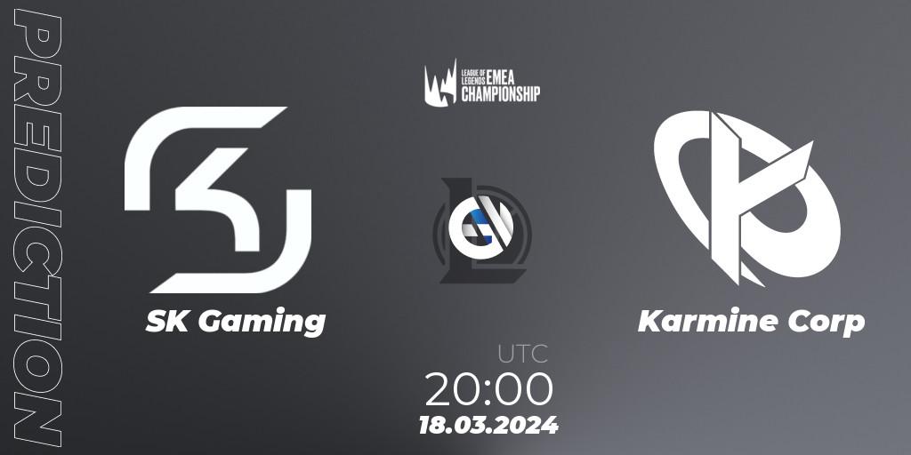 SK Gaming vs Karmine Corp: Match Prediction. 18.03.24, LoL, LEC Spring 2024 - Regular Season
