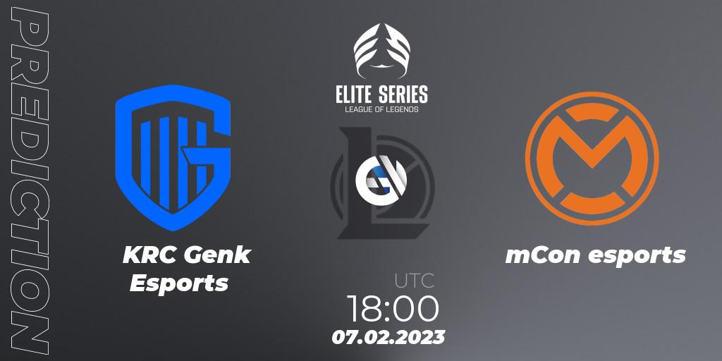 KRC Genk Esports vs mCon esports: Match Prediction. 07.02.23, LoL, Elite Series Spring 2023 - Group Stage
