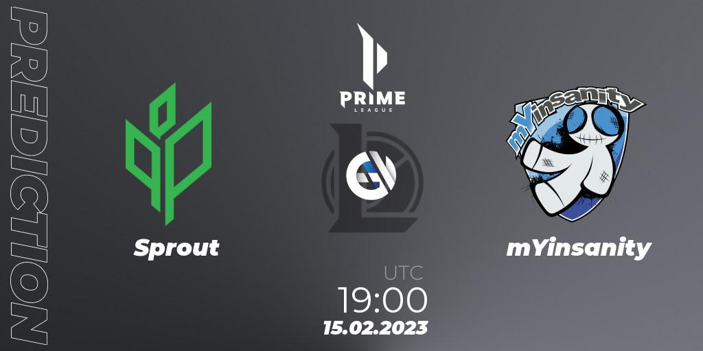 Sprout vs mYinsanity: Match Prediction. 15.02.2023 at 19:00, LoL, Prime League 2nd Division Spring 2023 - Group Stage