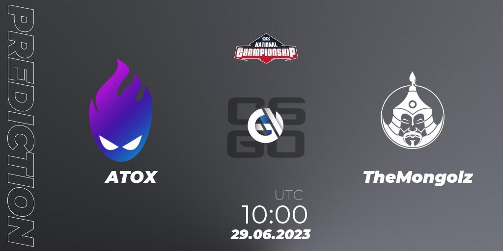 ATOX vs TheMongolz: Match Prediction. 29.06.23, CS2 (CS:GO), ESN National Championship 2023