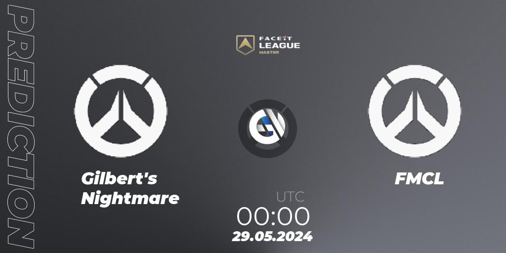 Gilbert's Nightmare vs FMCL: Match Prediction. 29.05.2024 at 00:00, Overwatch, FACEIT League Season 1 - NA Master Road to EWC