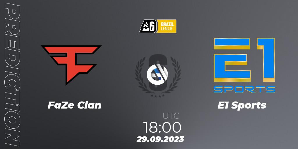 FaZe Clan vs E1 Sports: Match Prediction. 29.09.2023 at 18:00, Rainbow Six, Brazil League 2023 - Stage 2